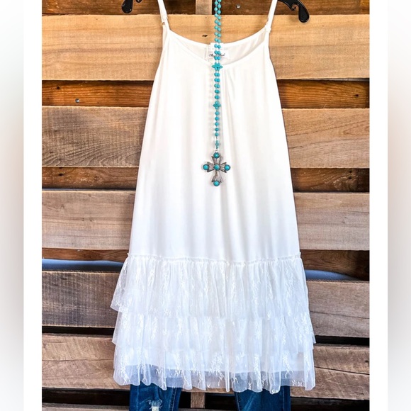 Angel Heart Boutique Other - XL Angel Heart Boutique White Lace Tiered Slip Dress Cami NWT